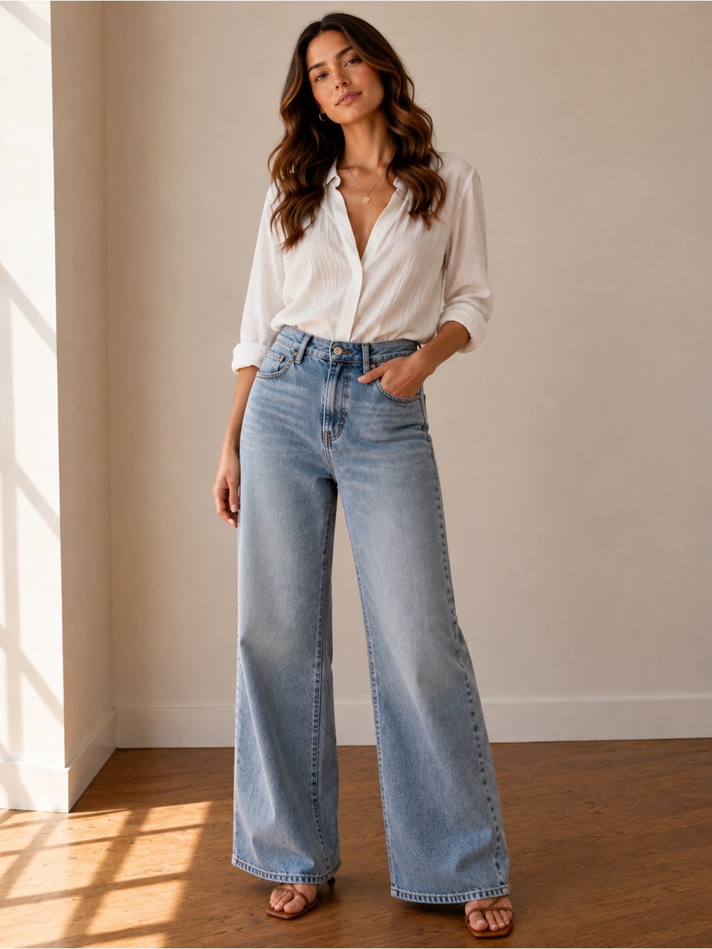 Old Navy Sky-Hi Extra High Rise Wide Leg Jeans Light Wash Size 10